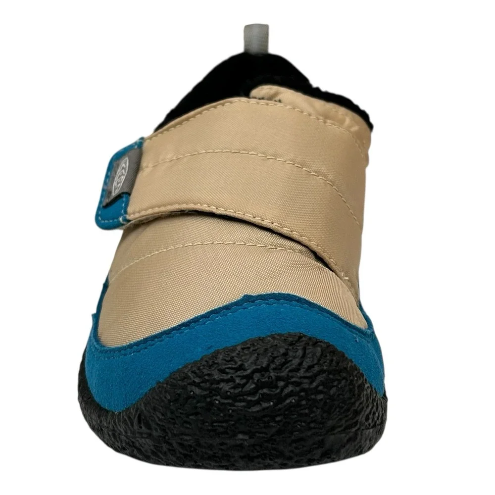 KEEN Howser Little Boys Faux Fur Lined Slippers Size 11 Blue-Beige Warm‎ Shoes